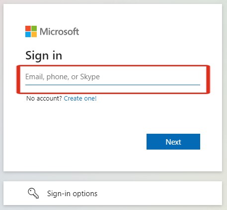 Inicio de sesión Microsoft