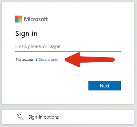 Crear cuenta Microsoft