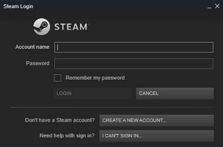 Pantalla de login Steam
