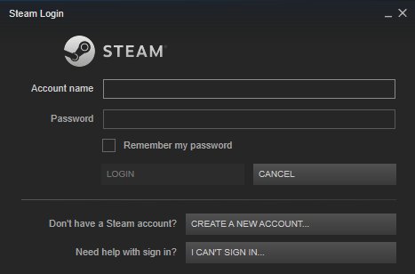 Pantalla de login Steam