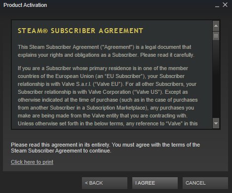 Aceptar términos Steam