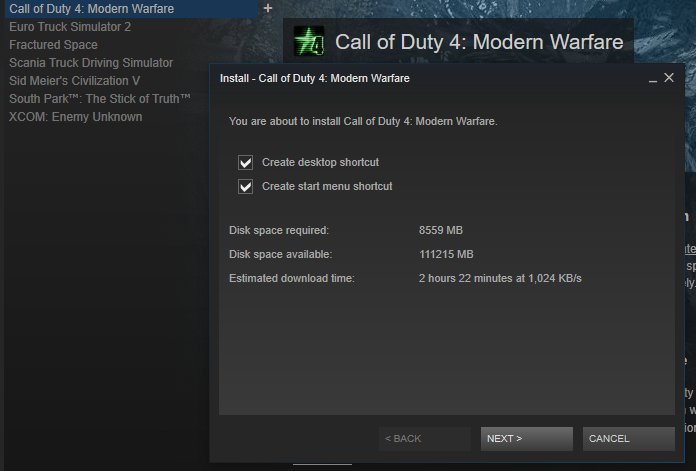 Biblioteca Steam con juego instalado